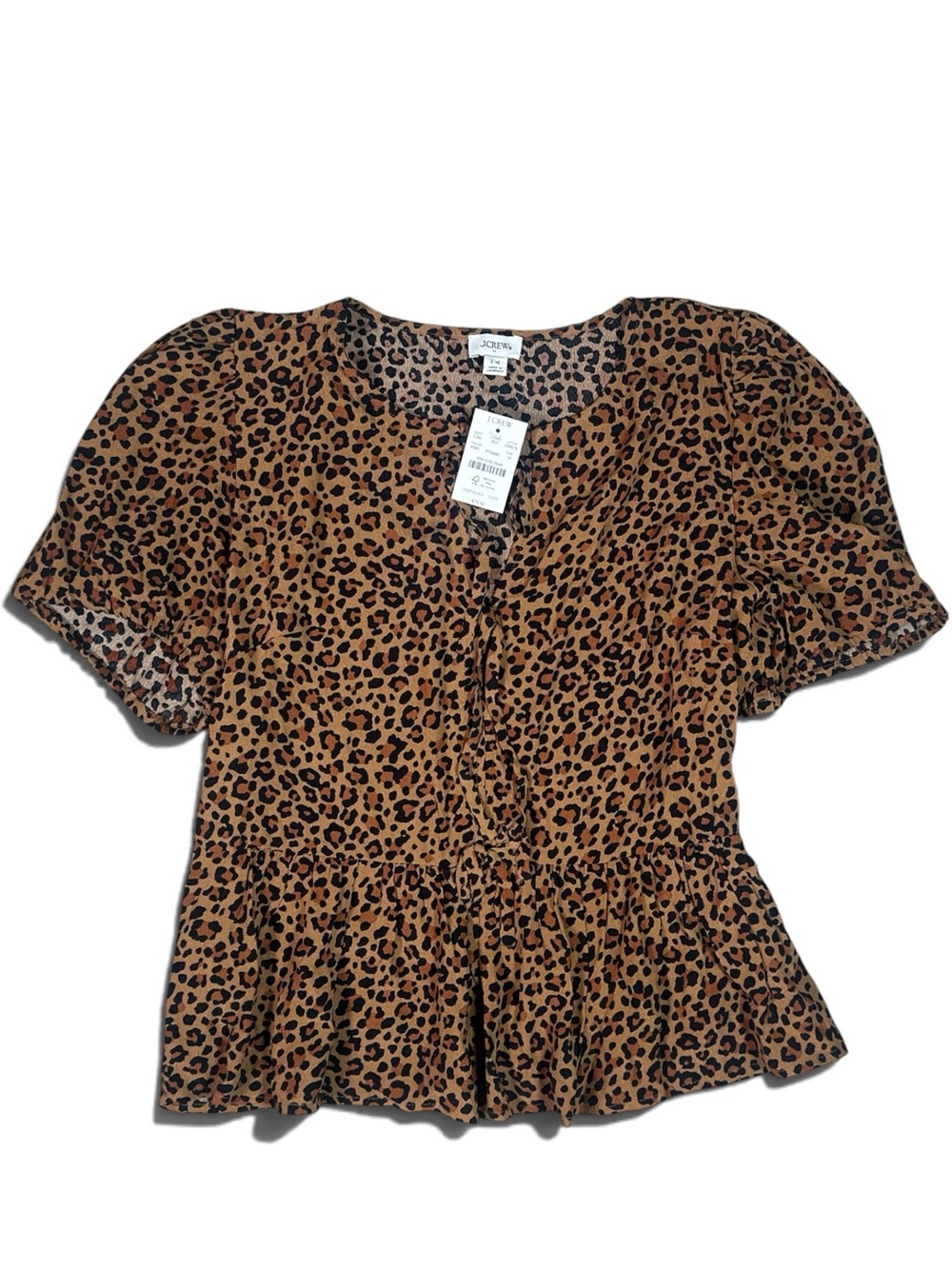 J Crew Blouse Leopard Print Size 14